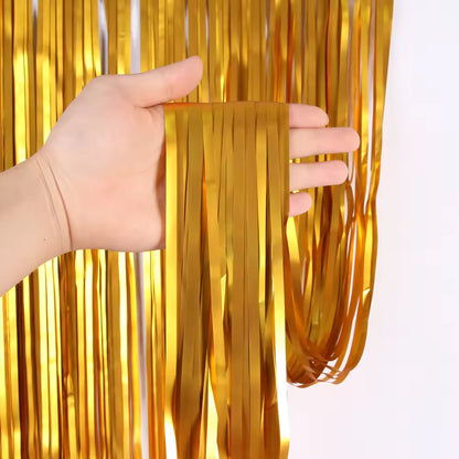 Matte Gold Foil Fringe Curtain
