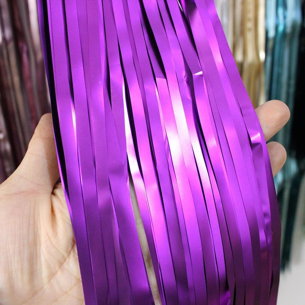 Matte Purple Foil Fringe Curtain