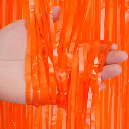 Pastel Orange Fringe Curtain