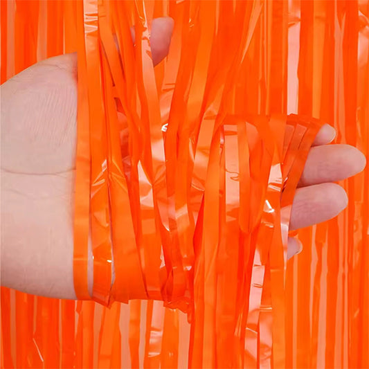 Pastel Orange Fringe Curtain