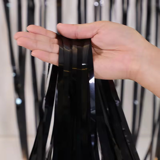 Black Fringe Curtain