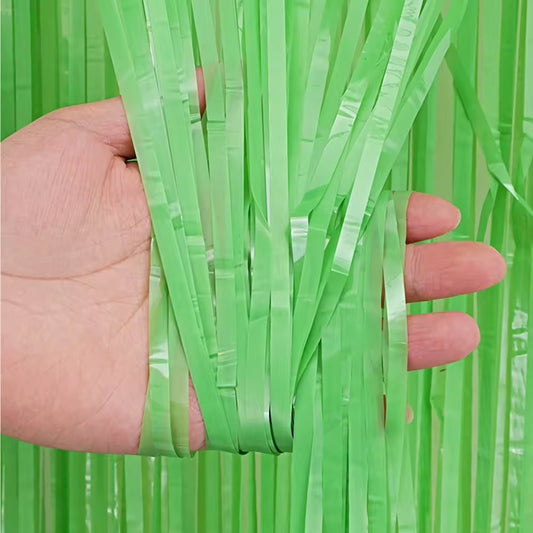 Pastel Green Fringe Curtain