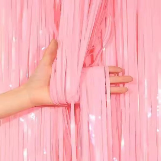 Pastel Pink Fringe Curtain
