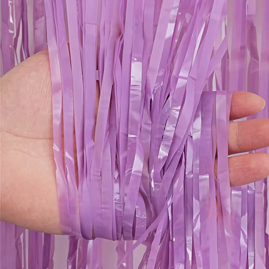 Pastel Purple Fringe Curtain