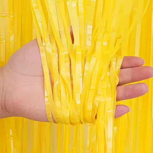 Pastel Yellow Fringe Curtain