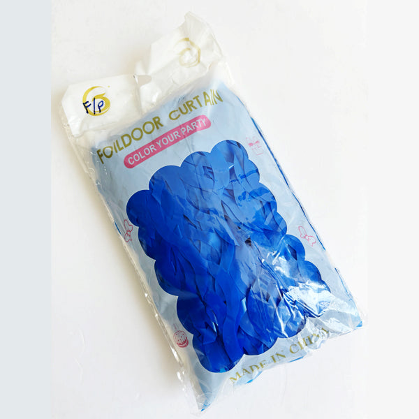 Wavy Fluorescent Pastel Blue Fringe Curtain
