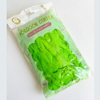 Wavy Fluorescent Pastel Green Fringe Curtain