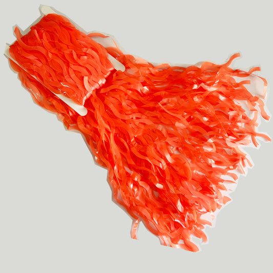 Wavy Fluorescent Pastel Orange Fringe Curtain