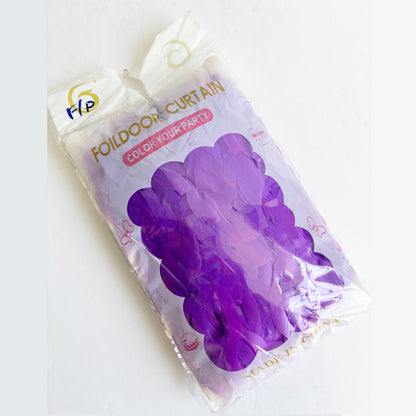 Wavy Fluorescent Pastel Purple Fringe Curtain