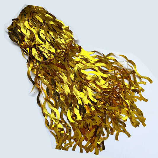 Wavy Matte Gold Foil Fringe Curtain