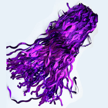 Wavy Matte Purple Foil Fringe Curtain