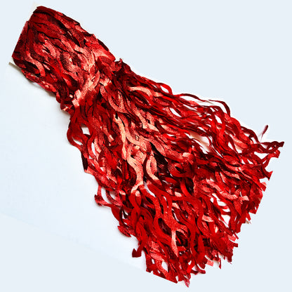 Foil Curtain Wavy Red Laser Matte