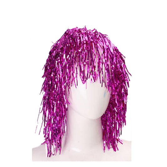 Foil Wig Hot Pink