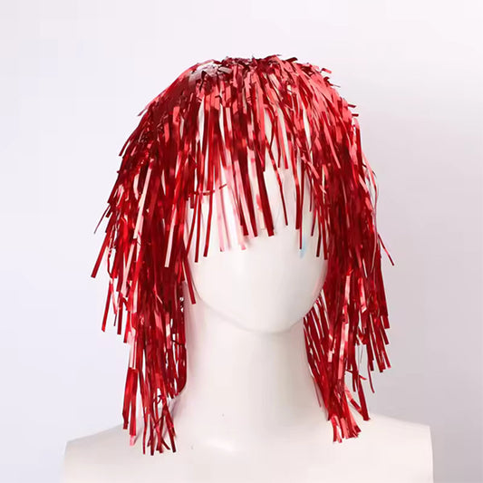 Foil Wig Red