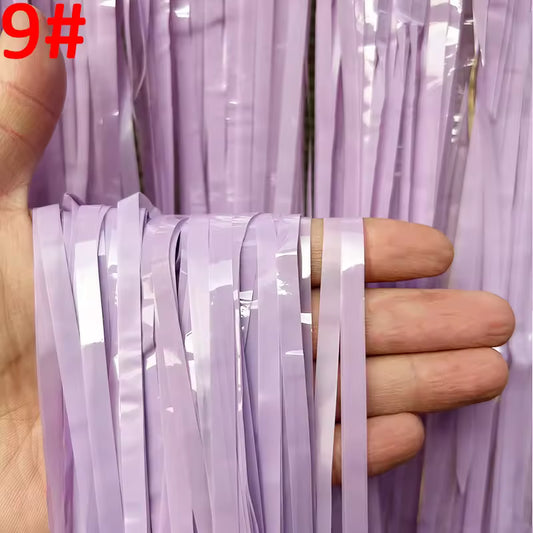 Pastel Light Purple Fringe Curtain