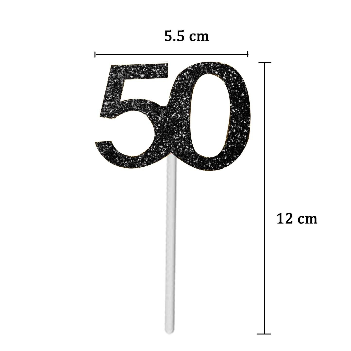 Number 50 Cup Cake Topper Black