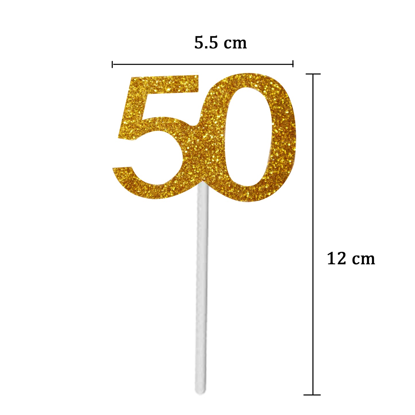 Number 50 Cup Cake Topper Gold