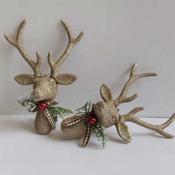 Glitter Reindeer Head 22cm