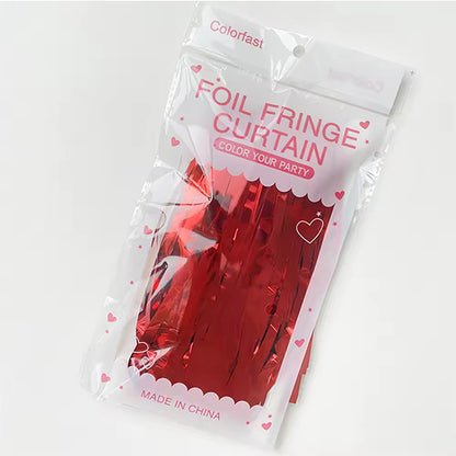 Glossy Red Foil Fringe Curtain