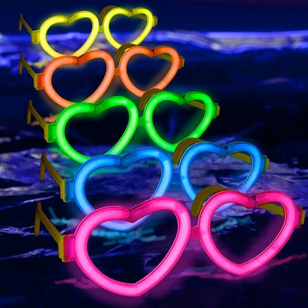 Glow in the Dark Heart Glasses