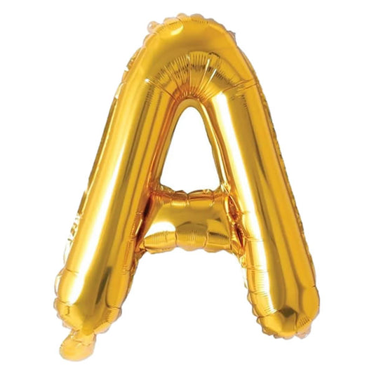 Foil Letter A Balloon 16 inch - Mylar Letter Balloon A Foil Balloon gold. Each 16″ A letter balloon ideal for names, phrases - perfect for any celebration from birthday parties, baby showers and weddings!