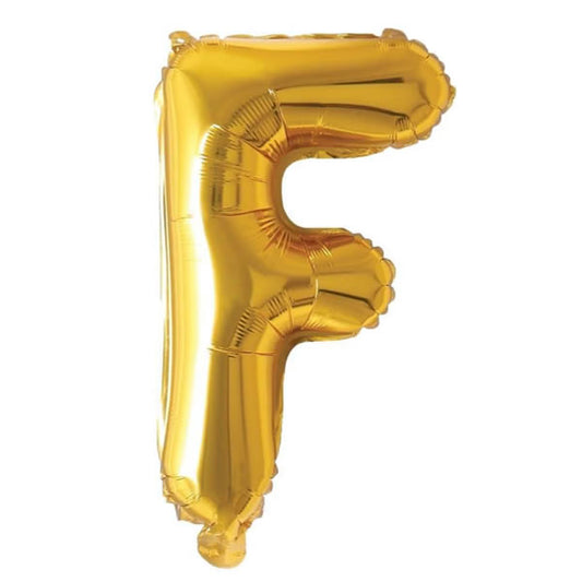 Foil Letter F Balloon 16 inch - Mylar Letter Balloon F Foil Balloon gold. Each 16″ F letter balloon ideal for names, phrases - perfect for any celebration from birthday parties, baby showers and weddings!