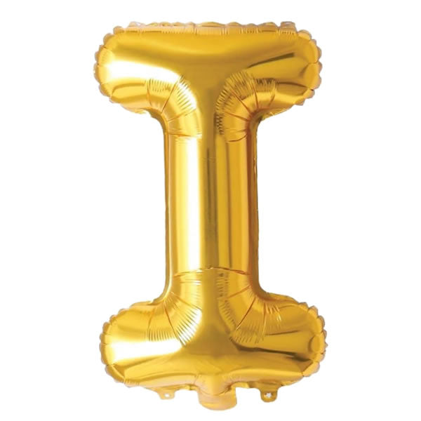 Foil Letter I Balloon 16 inch - Mylar Letter Balloon I Foil Balloon gold. Each 16″ I letter balloon ideal for names, phrases - perfect for any celebration from birthday parties, baby showers and weddings!