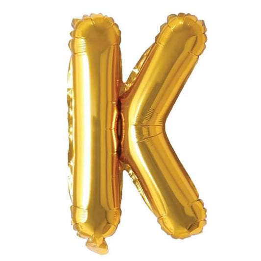 Foil Letter K Balloon 16 inch - Mylar Letter Balloon K Foil Balloon gold. Each 16″ K letter balloon ideal for names, phrases - perfect for any celebration from birthday parties, baby showers and weddings!