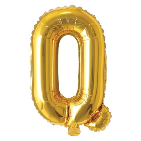 Foil Letter Q Balloon 16 inch - Mylar Letter Balloon Q Foil Balloon gold. Each 16″ Q letter balloon ideal for names, phrases - perfect for any celebration from birthday parties, baby showers and weddings!