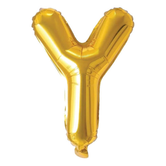 Gold Foil Letter Y Balloon 16 inch - Mylar Letter Balloon Y Foil Balloon gold. Each Gold 16″ Y letter balloon ideal for names, phrases - perfect for any celebration from birthday parties, baby showers and weddings!
