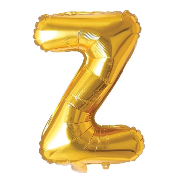 Gold Foil Letter Z Balloon 16 inch - Mylar Letter Balloon Z Foil Balloon gold. Each Gold 16″ Z letter balloon ideal for names, phrases - perfect for any celebration from birthday parties, baby showers and weddings!