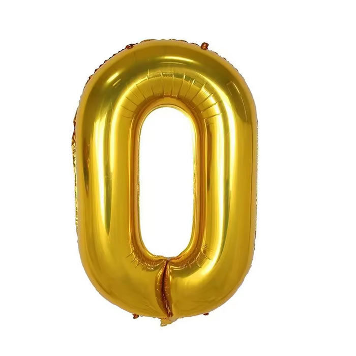 40 inch Gold Number 0 Foil Balloon