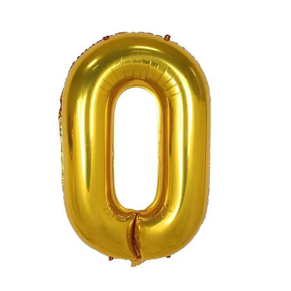40 inch Gold Number 0 Foil Balloon