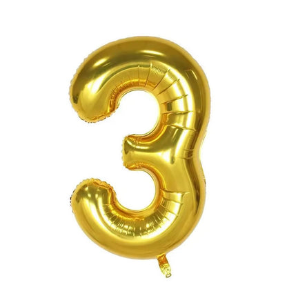 40 inch Gold Foil Number 3 balloon