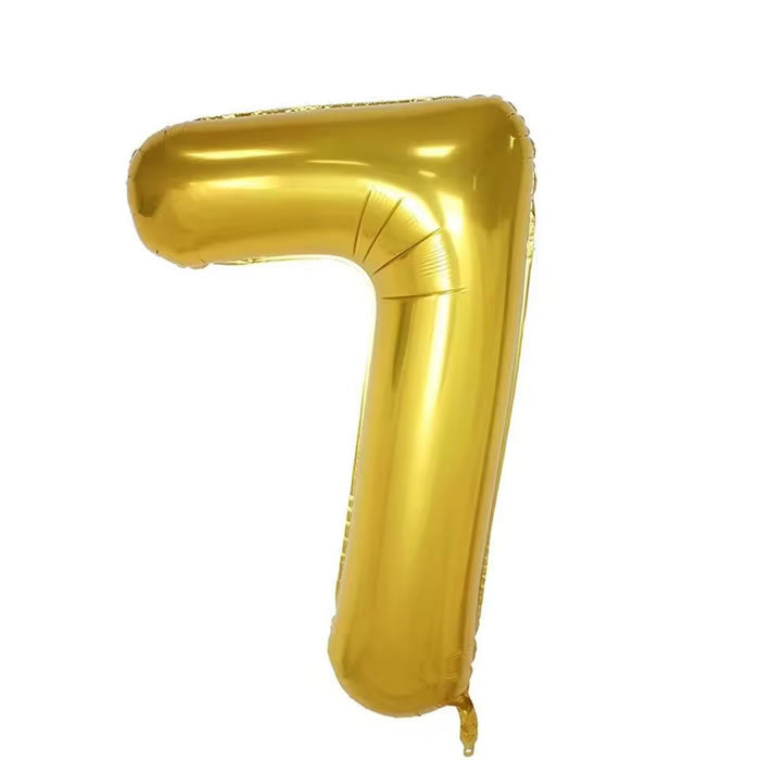 40 inch Gold Foil Number 7 balloon