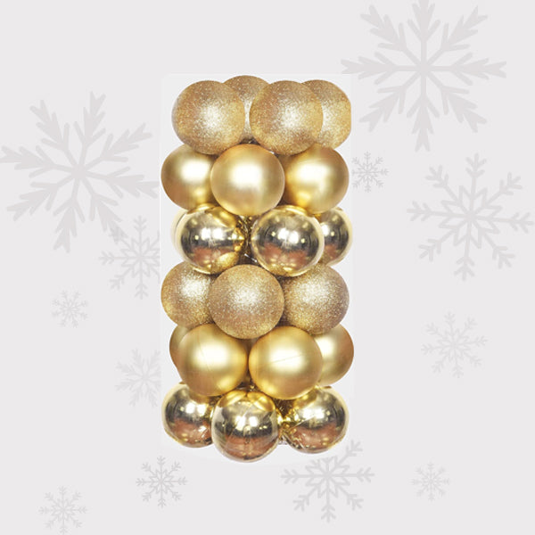 Gold Baubles Pack 6cm 20pc