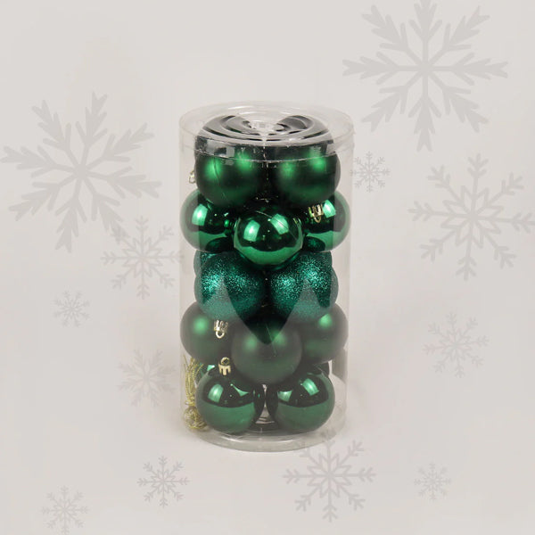 Green Baubles Pack 6cm 20pc