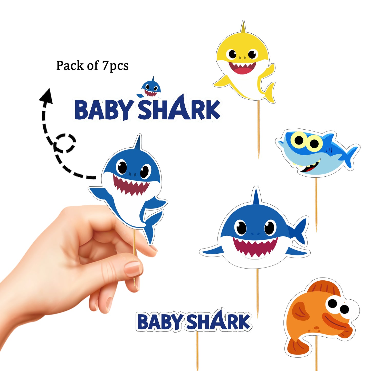 Baby Shark Cup Cake Topper