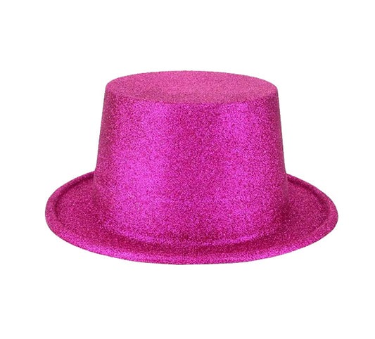 Hot Pink Glitter Top Hat