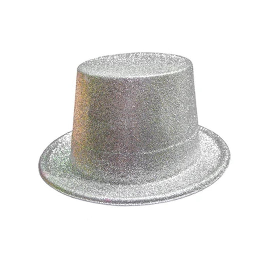 Silver Glitter Top Hat