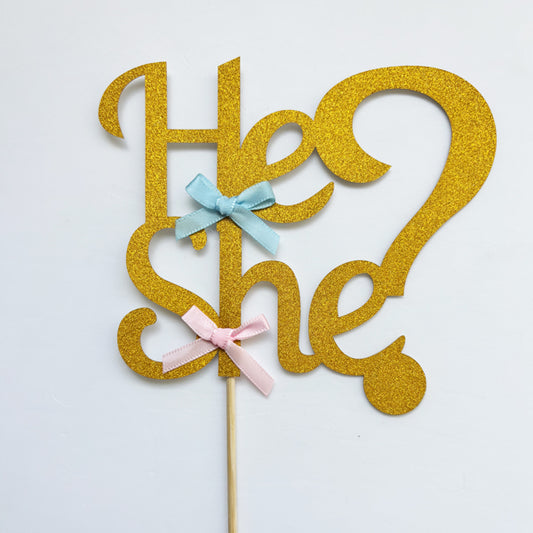He ? She Cake Topper
