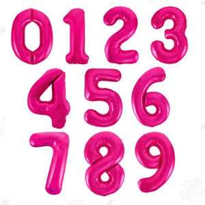 Foil Number Balloon Hot Pink 40"