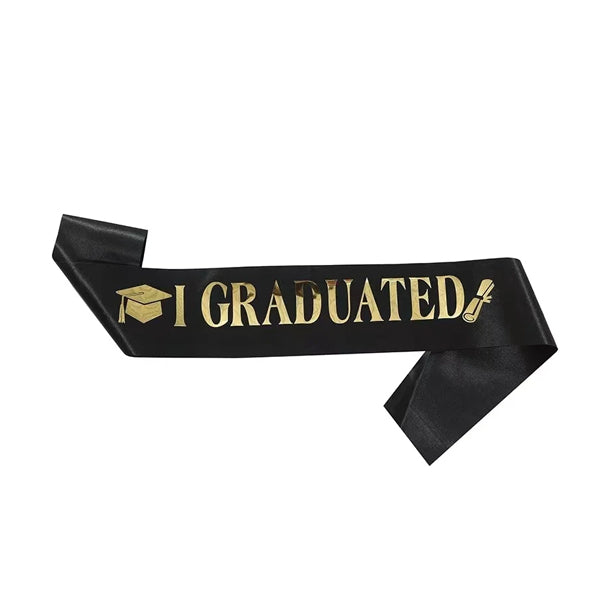 I Graduated Sash Black