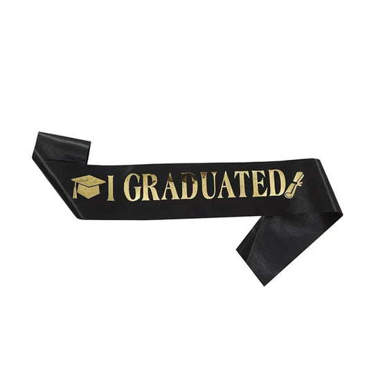 I Graduated Sash Black
