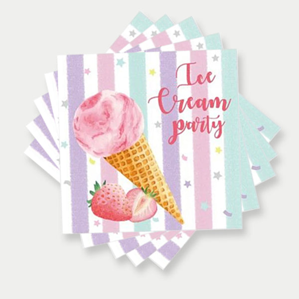 Ice Cream Theme Paper Napkins