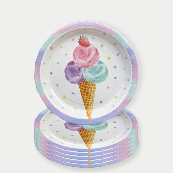 Ice Cream Theme Paper Plates