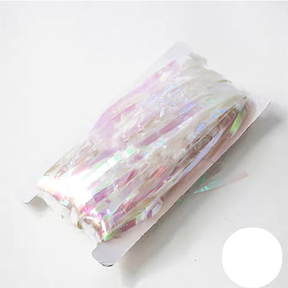 Iridescent White Foil Fringe Curtain