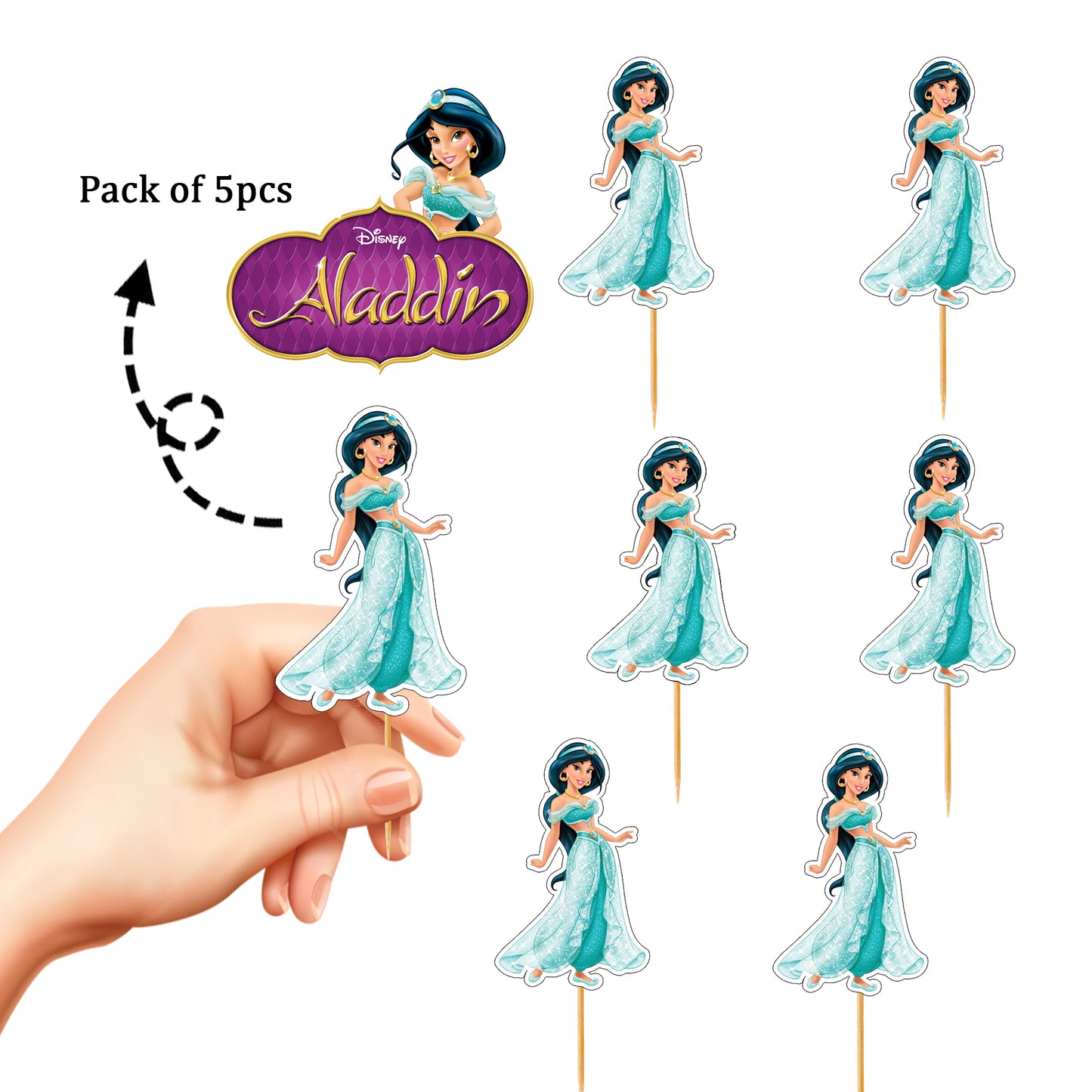 Jasmine Princess Cup Cake Topper