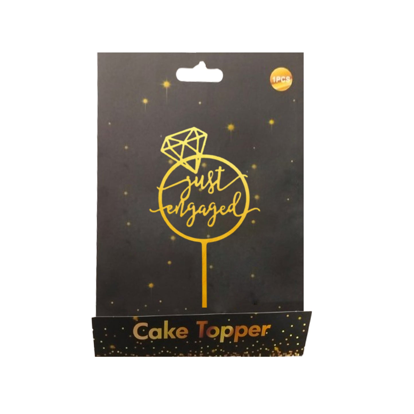 Just engaged Cake Topper Gold