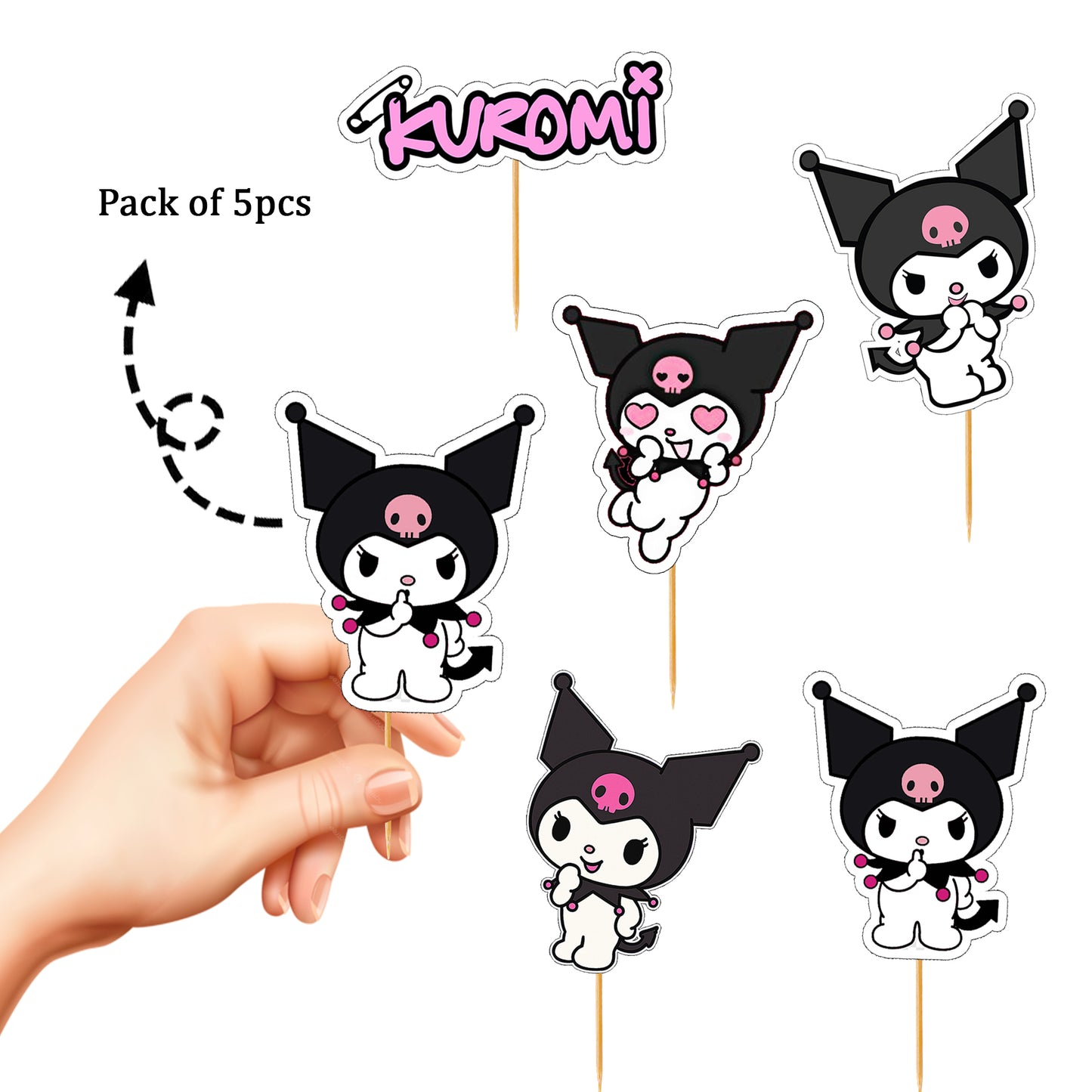 Kuromi Theme Cupcake Toppers